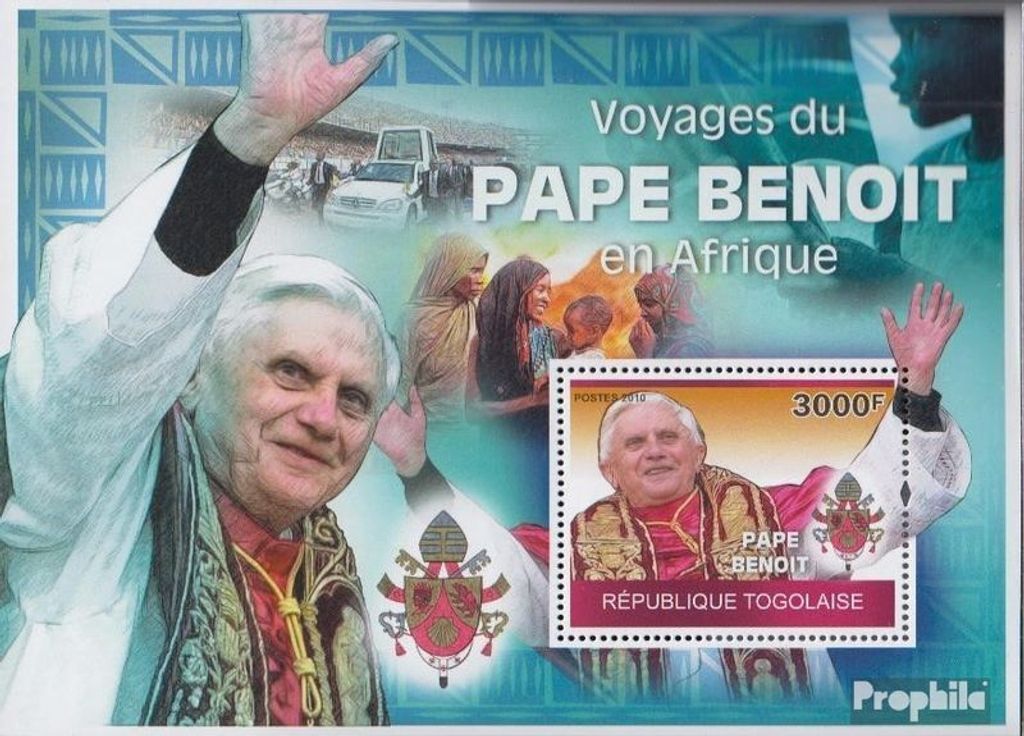 Briefmarken Togo 2010 Mi Block522 (kompl.Ausg.) postfrisch Papst Benedikt XVI