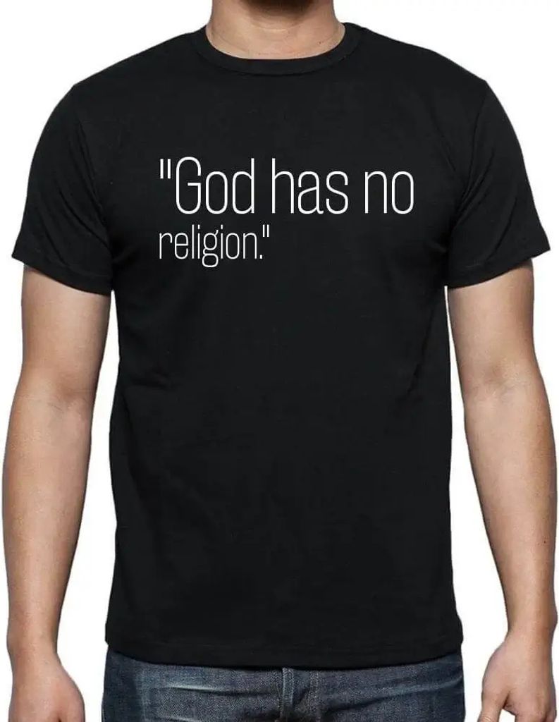 Herren Grafik T-Shirt Gott hat keine Religion – God Has No Religion – Öko-Verantwortlich Vintage Jahrgang Kurzarm Lustige Druck Geburtstag Ges...