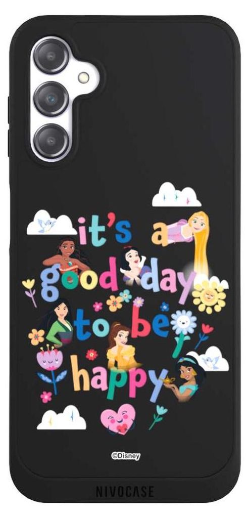 NIVOCASE Handyhülle für Samsung Galaxy A14 5G Hülle NIVOpure Case Schwarz Disney Princess Offizielles Lizenzprodukt Prinzessin