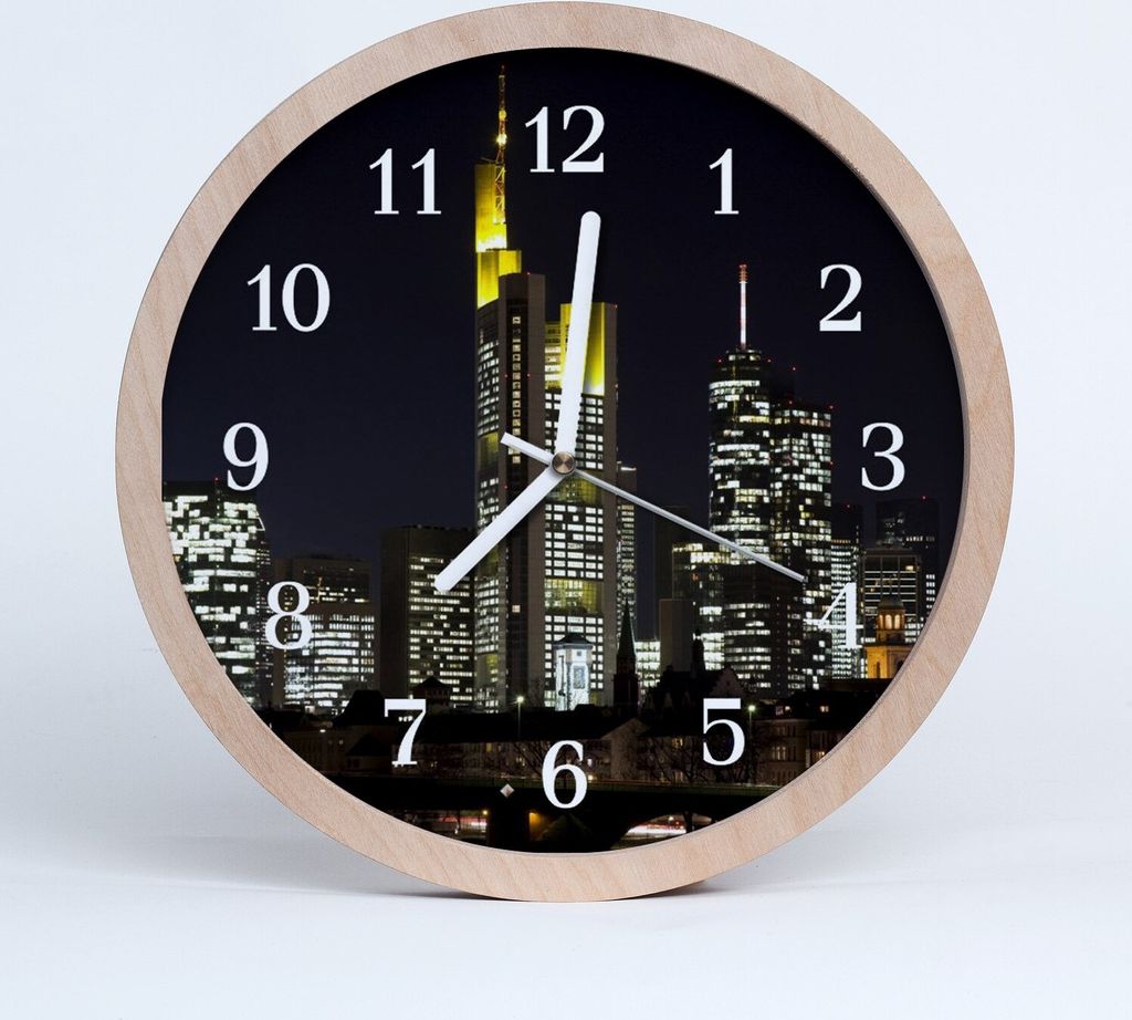 Holzuhr 30fi cm wanduhr - Stadtgebäude Stadt