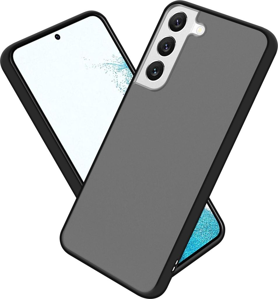 Cadorabo Hülle für Samsung Galaxy S22 Schutz Hülle in Schwarz Handyhülle Hybrid Schutzhülle Etui TPU Silikon