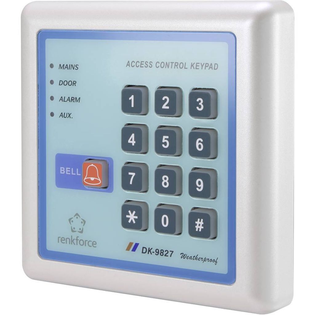 Renkforce 1582598 Digitales Codeschloss Oberflächenmontage Set 12 V IP65 mit beleuchteter Tastatur