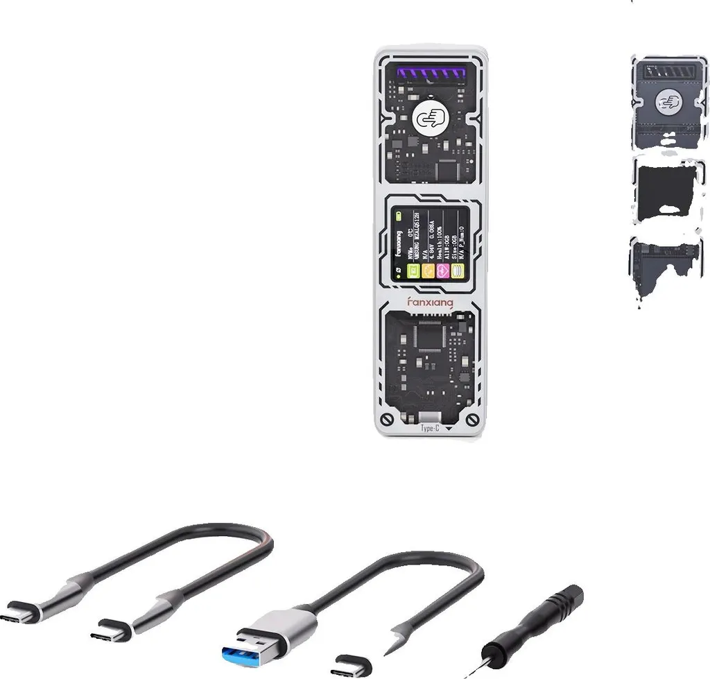 Adattatore Esterno M.2 NVMe SATA 10Gbps USB-C MD86 - Tool-Free