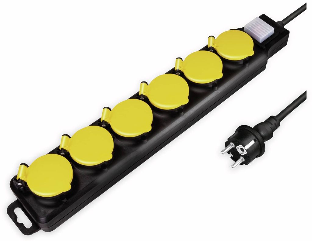 LogiLink Outdoor-Steckdosenleiste 6-fach schwarz IP44 Produktbild 
