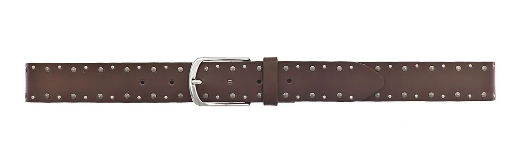 Cintura Uomo MUSTANG in Pelle Marrone Baileys W110 Borchiata - 2