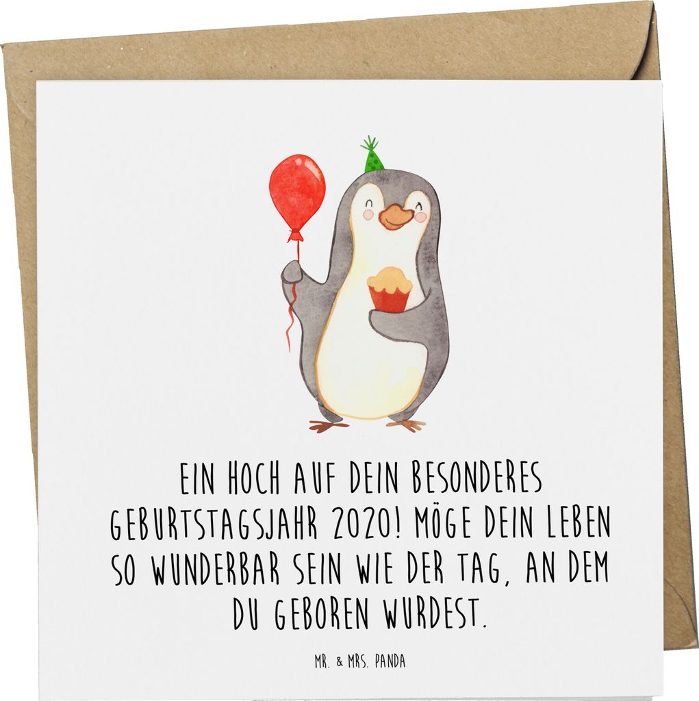 Mr. & Mrs. Panda Klappkarte 2020 Geburtstag - Weiß - Geschenk, Alter, doppelkarte, anlasskarte, Geburtstagsgeschenk, handgefertigt, Wünsche erfü...