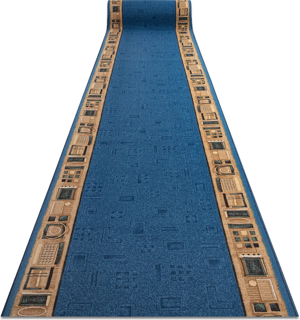 Tapis JENA bleu 67x240 cm avec dossier en caoutchouc antidérapant