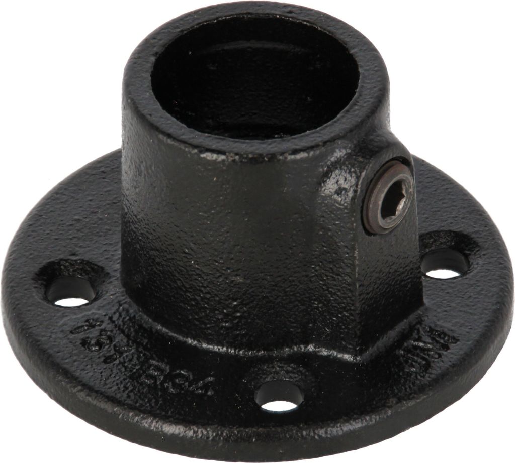 Rohrverbinder Fußplatte rund schwarz 1 1/4" (42,4 mm) AVERDE