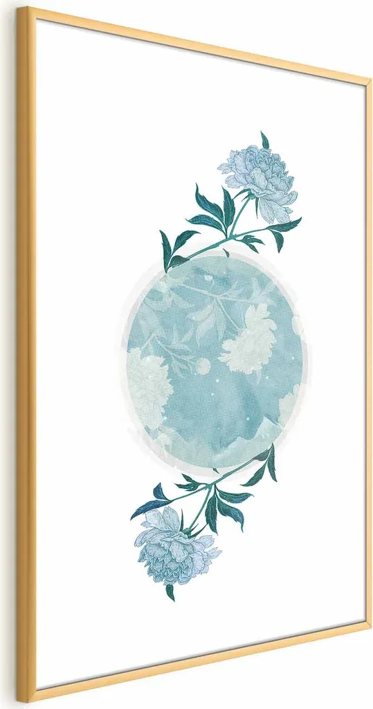 Stampa Artistica 40x60 Pianeta dei Fiori - Cornice Oro Alta Qualità
