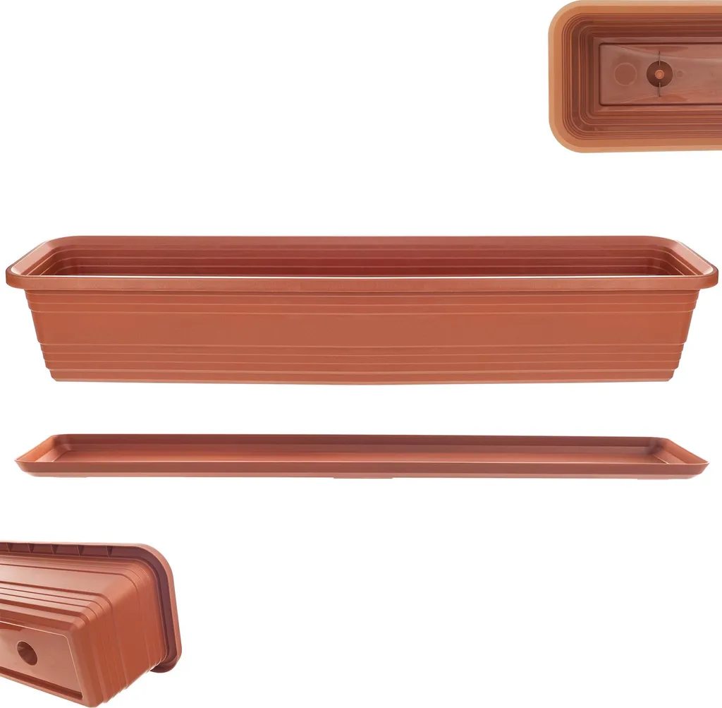 Pot de Fleurs de Balcon 80cm KADAX avec Fixation Robuste Style Pierre - 5