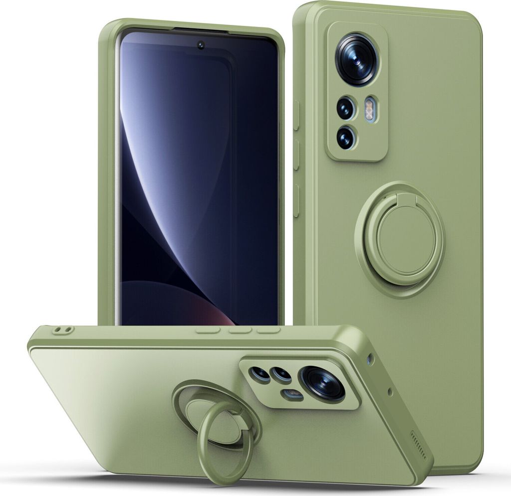Xiaomi 12 / 12X Handyhülle, Ring Halter Ständer Kratzfeste Weiche Silikon schutzhülle für Xiaomi 12 / 12X Türkis