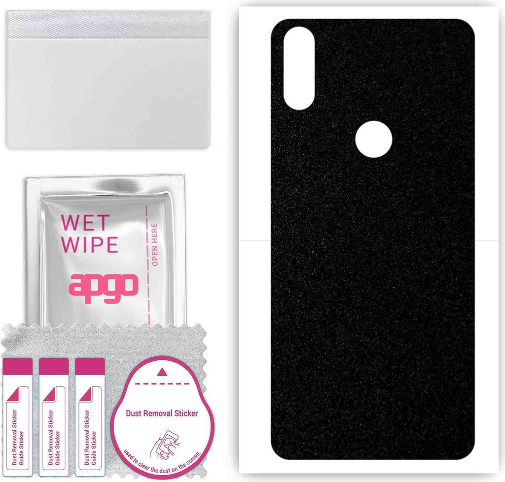 apgo Rückseite Schutzfolie, Skin, kompatibel mit Doogee Y8 Plus, Hinten Displayschutzfolie aus Vinylfolie, kratzfest, einfache Montage - Mattschwarz