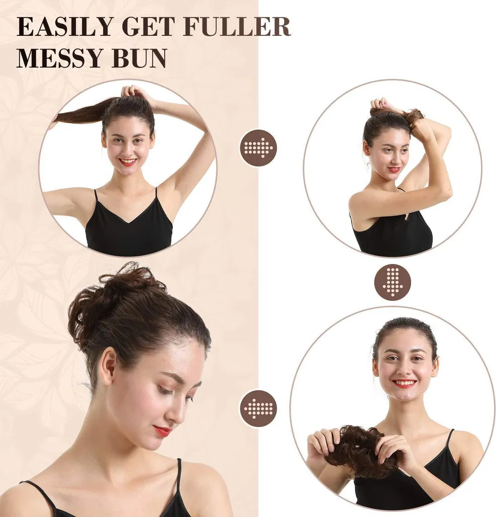 Postiche chignon ondulé pour mariage, coiffure de soirée rapide