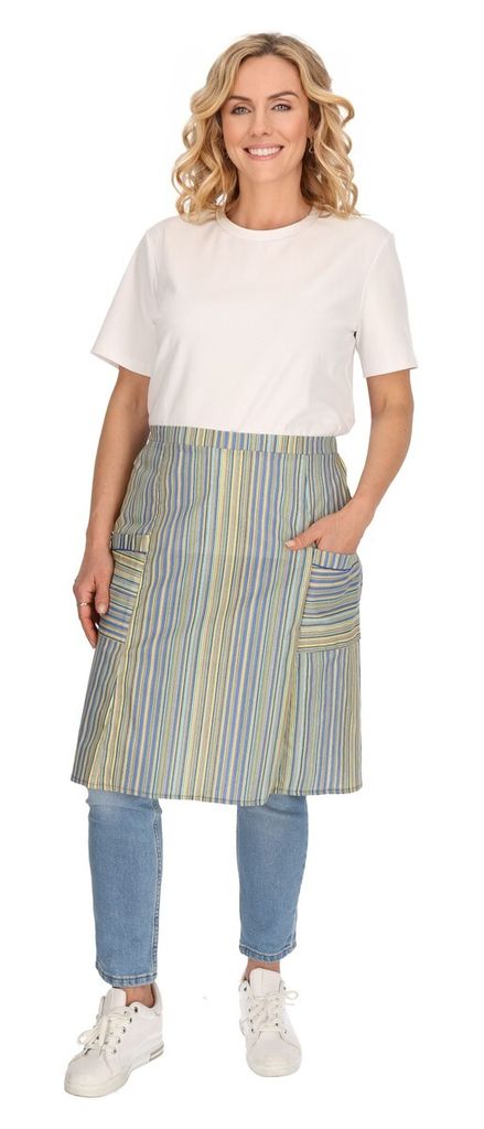 Schuerzenfabrik Küchenschürze Halbschürze 2 Taschen 59x89 cm Baumwolle, Farbe:gelb