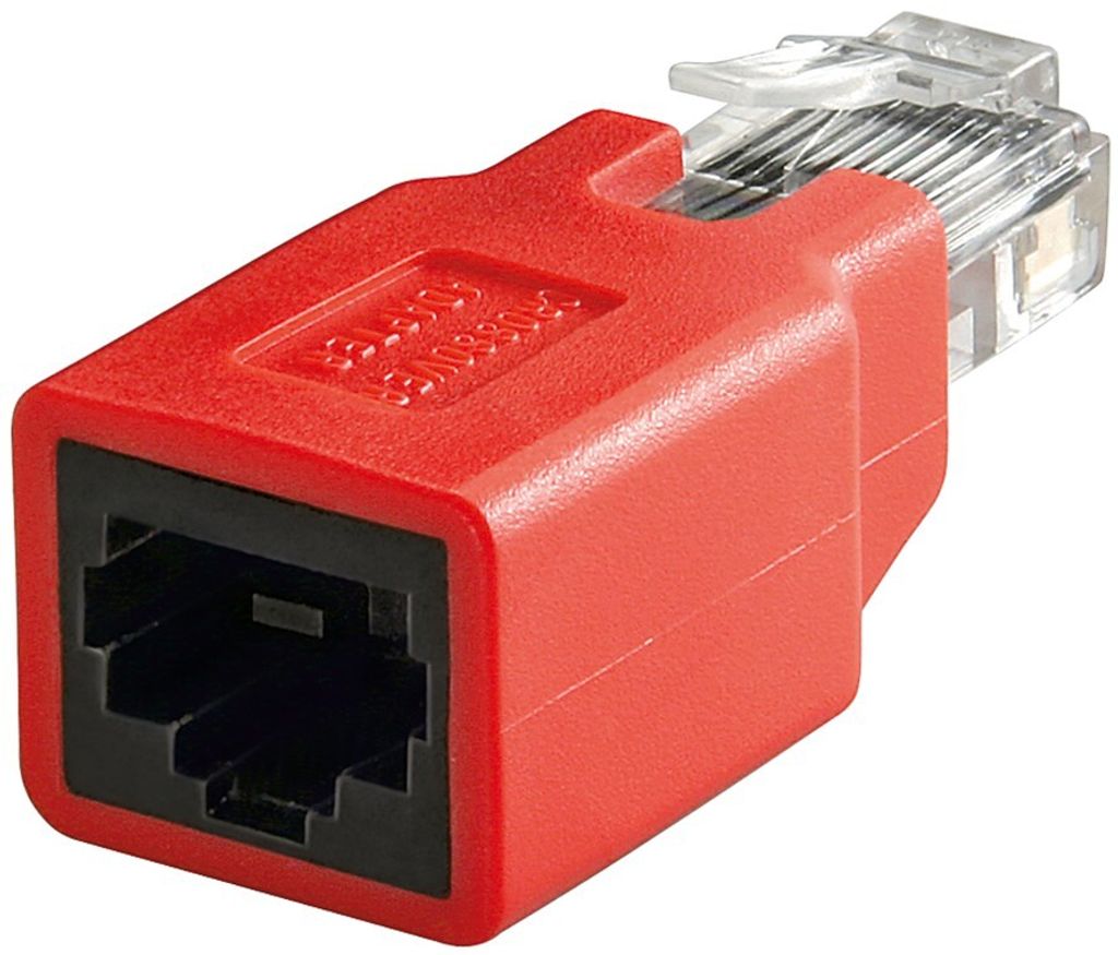 Goobay RJ45 crossover Modular-Adapter, CAT 5e - RJ45-Stecker (8P8C) > RJ45-Buchse (8P8C)