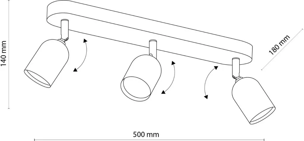 Plafonnier 3 Spots Orientables TOP TK-Lighting 4413 pour Intérieur - 3