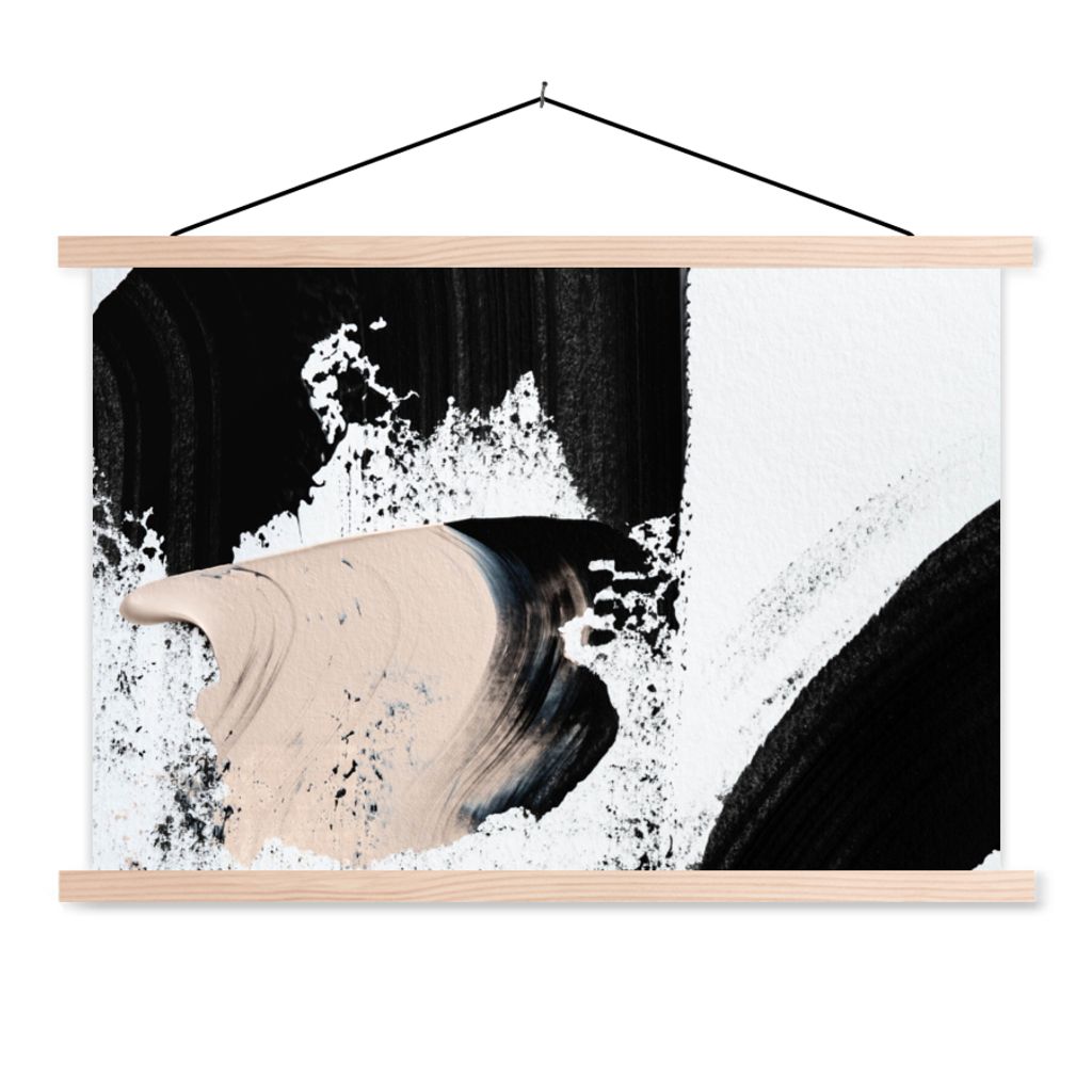 MuchoWow Textilposter Malerei - Abstrakt - Design 60x40 cm mit holzfarbenen Rahmen - Bilder