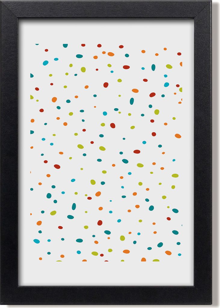 Bild 20x30 MDF-Rahmen, Wandkunst Bunte Punkte