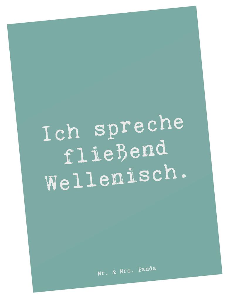 Mr. & Mrs. Panda Postkarte Spruch Fließend Surfen - Meeresbrise - Geschenk, Surf-Abenteuer, Ansichtskarten, Teamsport, Geduld, Ozean, Sportler, Su...
