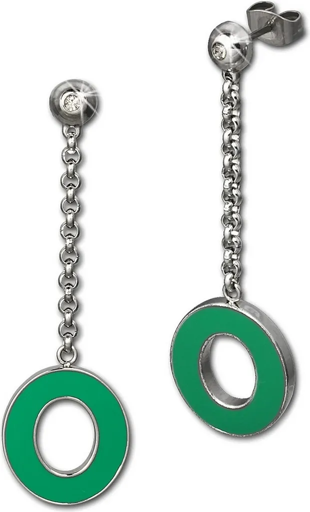 Orecchini Donna Amello ESOG03G Smalto Verde Bianco | Look Glamour