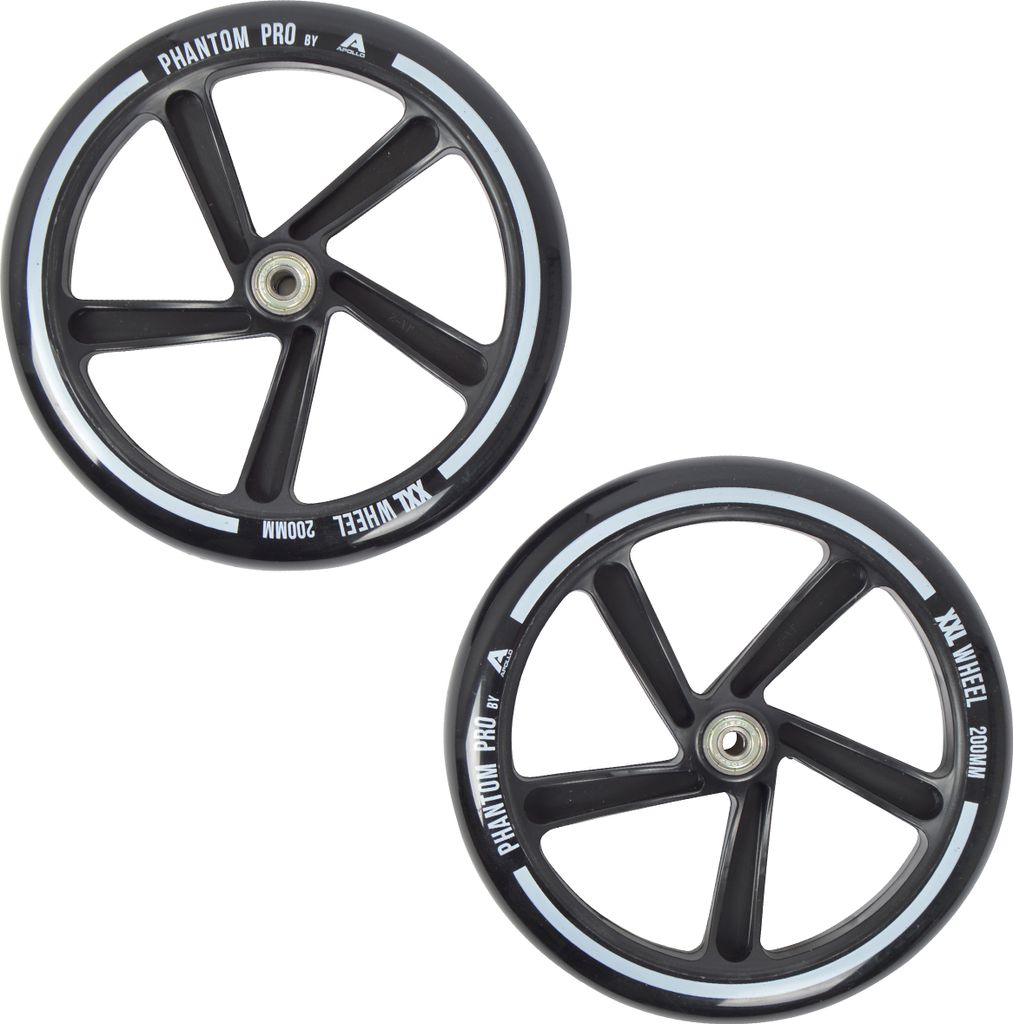 Apollo City Scooter "PU Wheel 2er Set" 200mm Ersatzrollen mit ABEC 7 Kugellager