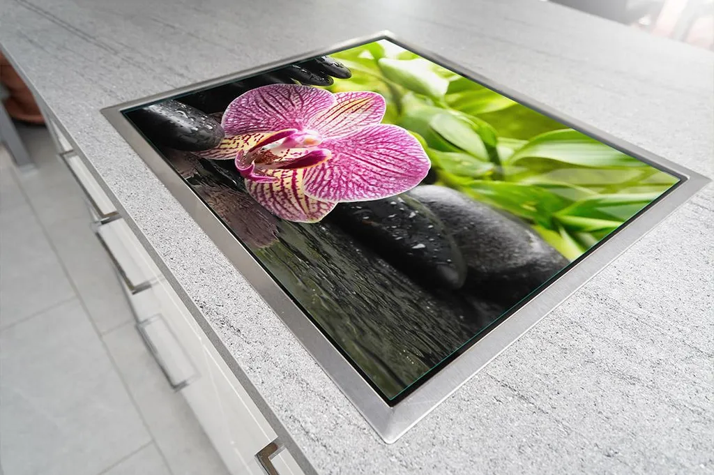 Coprifornelli 70x52 Vetro Orchidea - Proteggi la Cucina con Allegria - 5