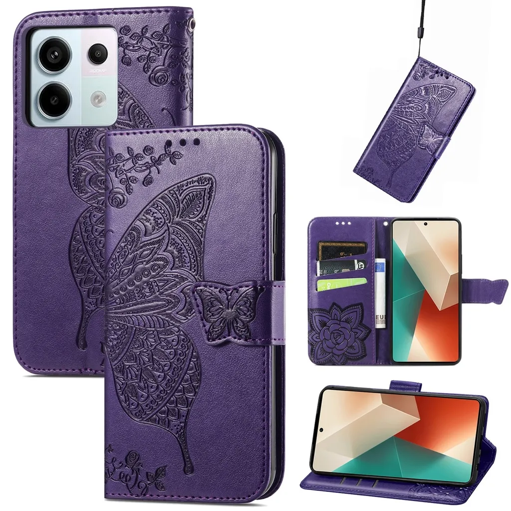 Regala la Custodia Farfalla Viola per Redmi Note 13 Pro e Poco X6