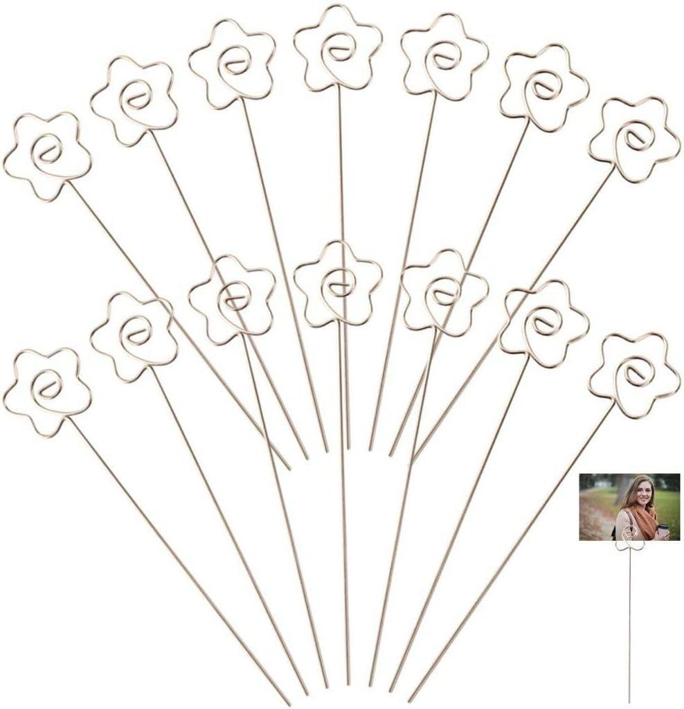 50 florale Fotohalter aus Metall – Memo-Clips für Partys, Büro und Tischkarten