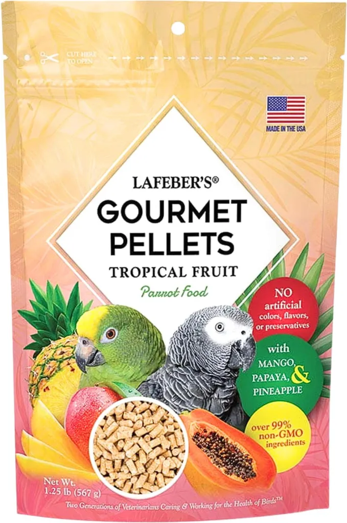 Pellet Pappagalli Grandi Lafeber Frutta Tropicale 567g - Senza Zucchero