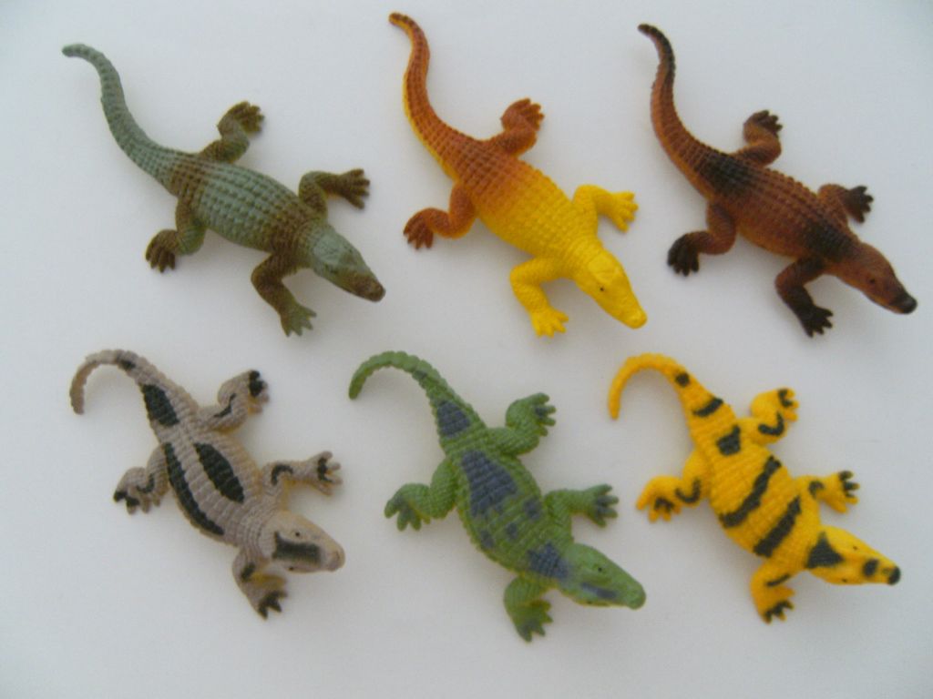 Spieltiere Krokodile, 6erSet, 8 cm, Spieltiere Spielzeug Krokodil Figuren Tier