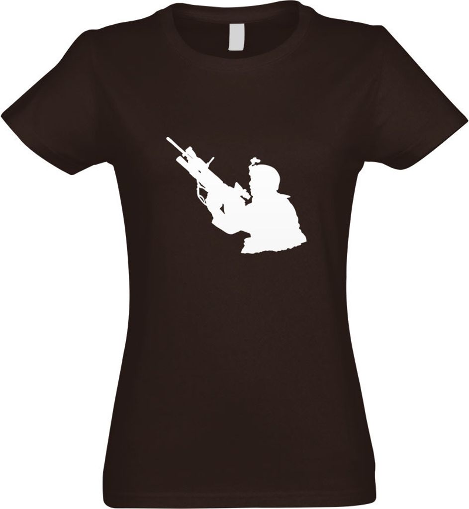Kiwistar - T-Shirt tailliert - Damen - Chocolate - Armee - Motiv 1 - Special Forces - mit Motiv Bedruckt - Funshirt Design - Sport - Freizeit - Dam...