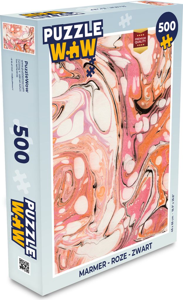 MuchoWow Puzzle 500 Teile Marmor - Rosa - Schwarz - Denken - Spiel - Toy