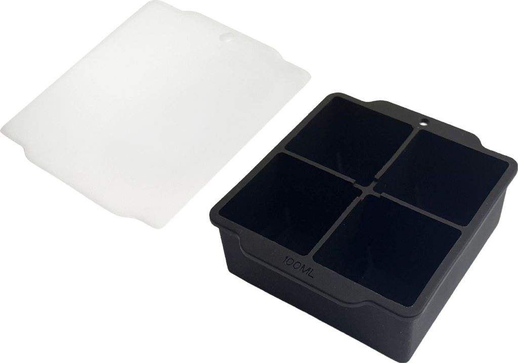 Eiswürfelschalen aus Silikon mit abnehmbarem Deckel, quadratische Eisform, BPA-frei, leicht zu lösen, stapelbar, große Eismaschine für Whisky-C...