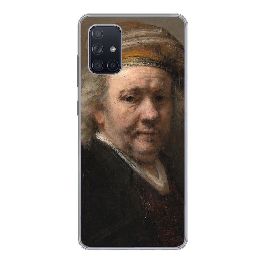 MuchoWow Handyhülle Schutzhülle Hülle für Samsung Galaxy A51 Selbstbildnis - Gemälde von Rembrandt van Rijn Silikon Softcase Handy Hülle - ...