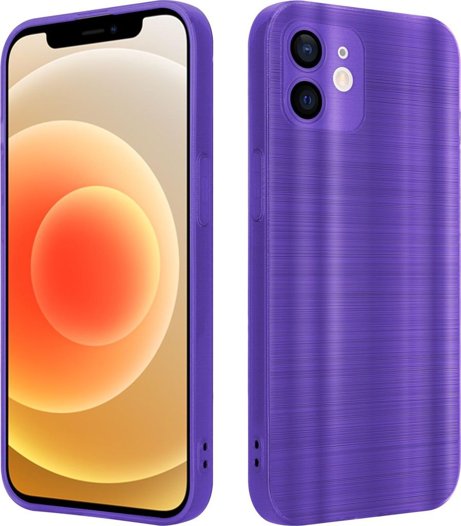 Cadorabo Hülle für Apple iPhone 12 Schutz Hülle in Lila Handyhülle TPU Silikon Etui Case