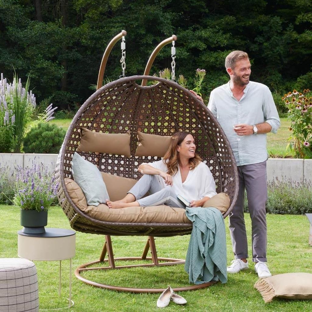 HOME DELUXE - Hängesessel TWIN Braun