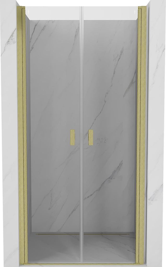 Mexen Mist 70 cm Pendeltür Dusche, transparent, gebürstetes Gold - 8A7-070-000-55-00