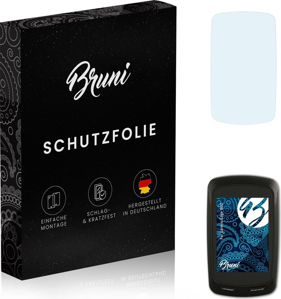 Bruni Basics-Clear 2x Schutzfolie kompatibel mit Garmin Edge 800 Folie