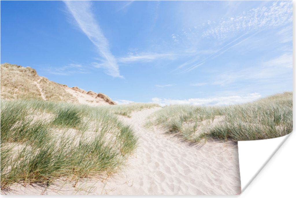 MuchoWow Poster Strand - Düne - Gras 180x120 cm - Fotoplakat