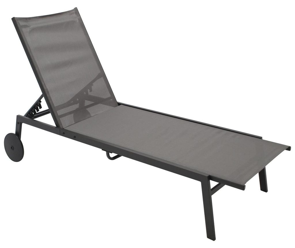 Liege mit Tisch 190 x 160 x 40 cm Stahl Textil Anthrazit Grau