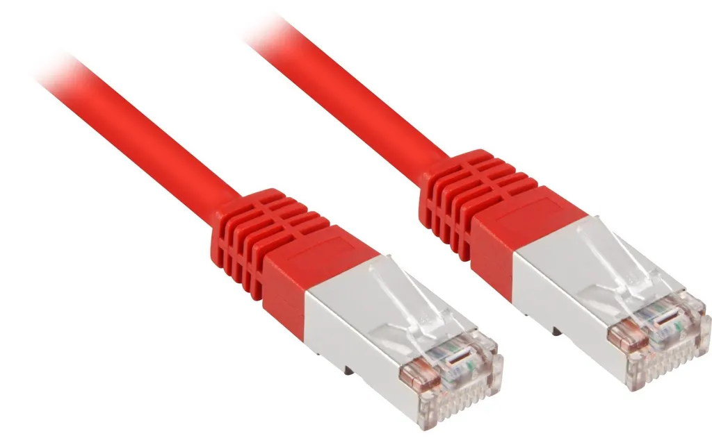Câble LAN RJ45 Sharkoon CAT.5e SFTP rouge 5m idéal pour gaming et bureau