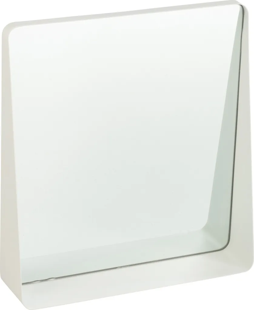 Miroir mural carré blanc pour entrée et salon - J-Line Métal et Verre