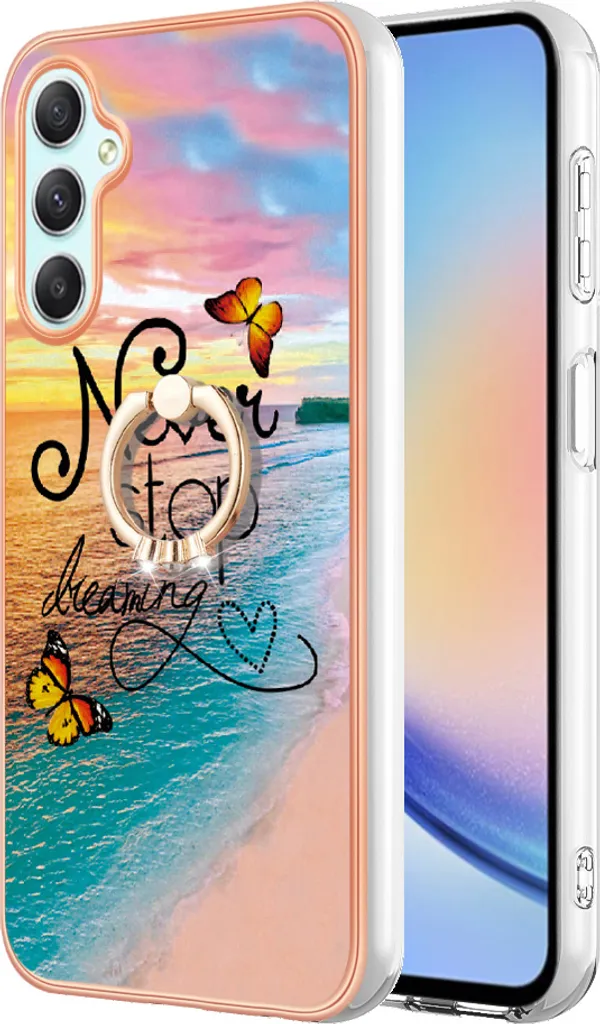 Cover Samsung A25 5G Silicone Oro con Anello - Protezione Chic