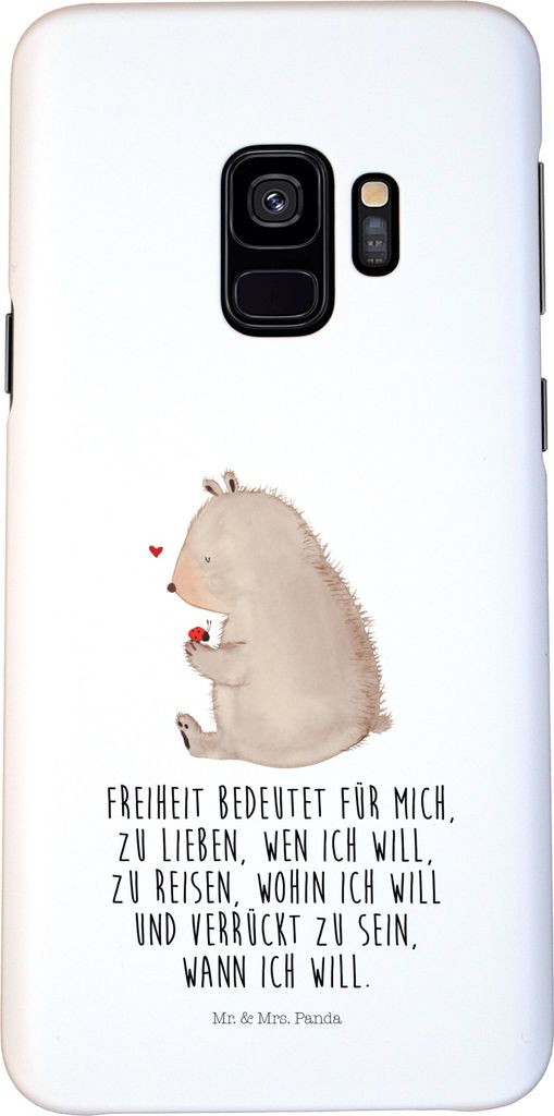 Mr. & Mrs. Panda Samsung Galaxy S9 Handyhülle Bär Marienkäfer - Weiß - Geschenk, Das Leben Ist schön, Handy Schutzhülle, Freiheit, Teddy, Han...