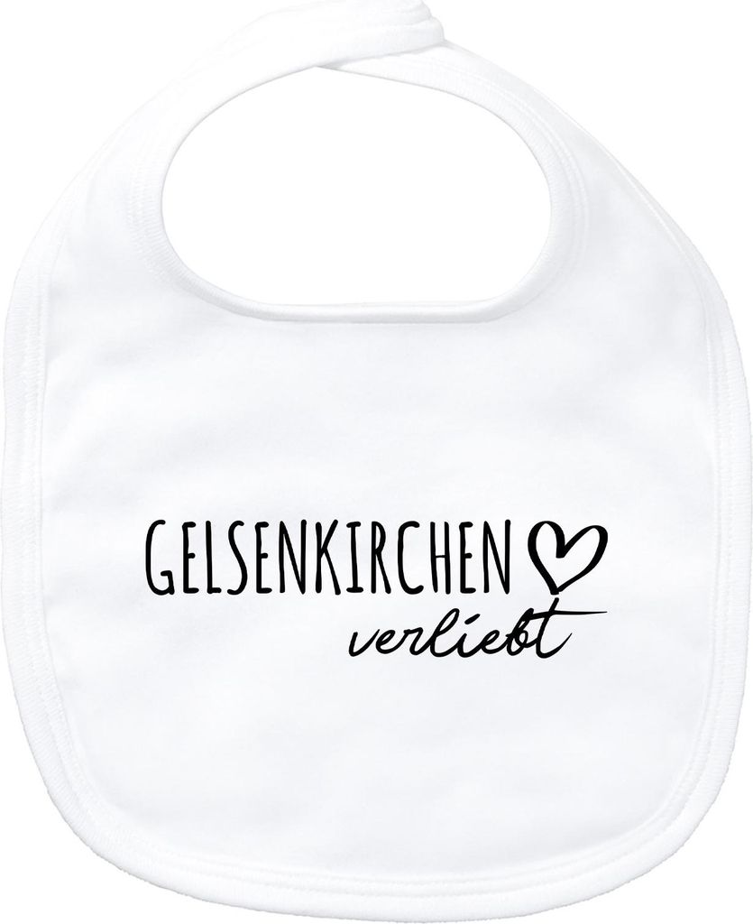 Huuraa Baby Lätzchen Gelsenkirchen verliebt White Klettverschluss Baumwolle Latz Geschenkidee