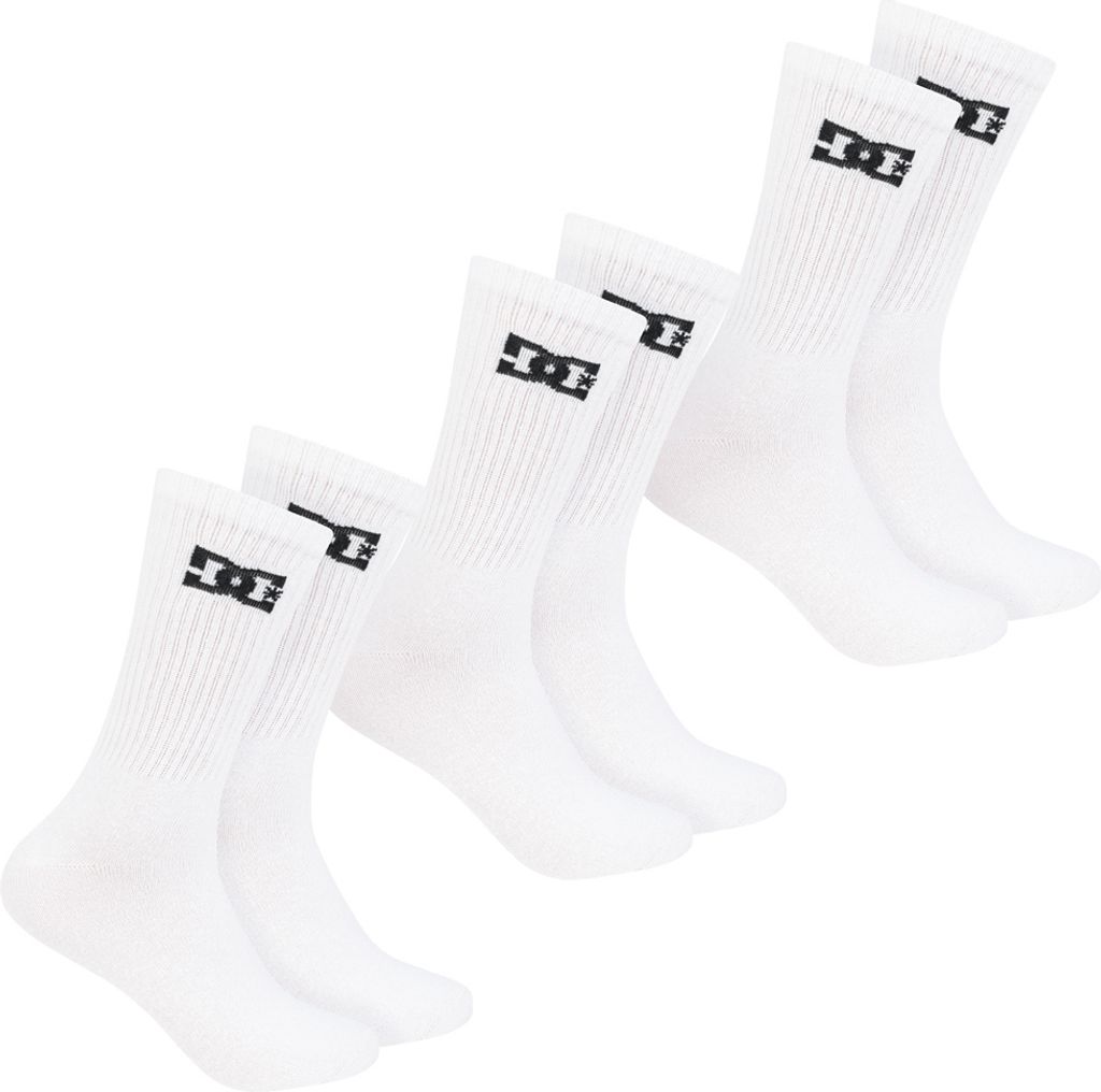 39-42|DC Shoes Sport Crew Uni Socken 3 Paar weiß DC-01 CREW Produktbild 