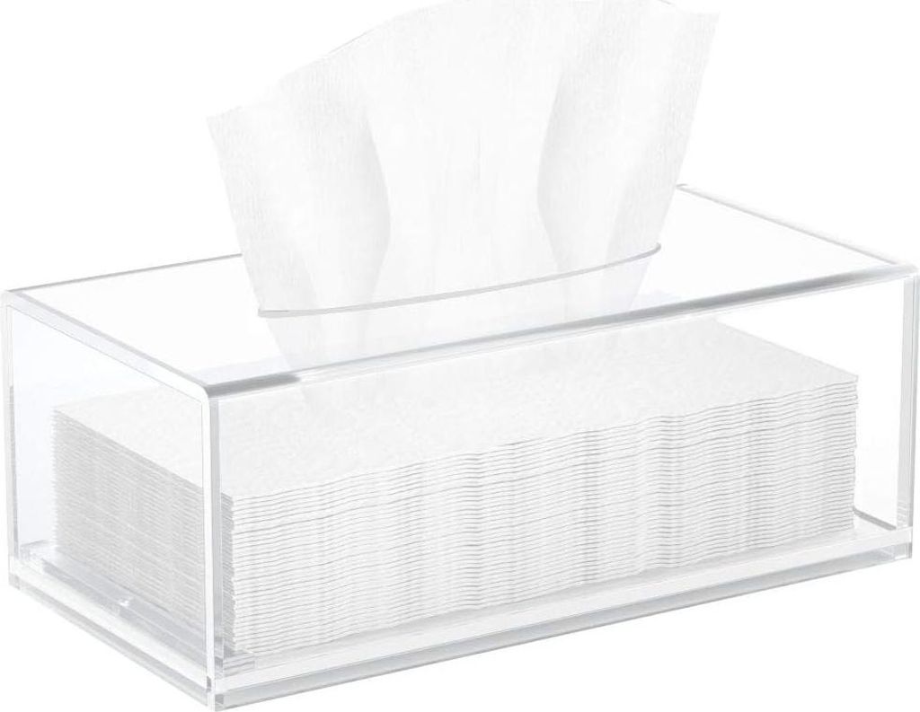 Kosmetische Box für Taschentücher 250 x 130 x 90 cm - Acryl Taschentuchbox mit Magnetdeckel - Esszimmer Badezimmer Schlafzimmer Auto Büro - Tran...