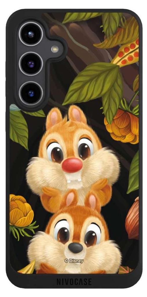 NIVOCASE Handyhülle für Samsung Galaxy S24+ Hülle NIVOpure Case Schwarz Disney Offizielles Lizenzprodukt Chip und Chap