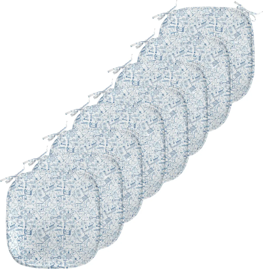 Coussin de Chaise Imperméable avec Liens pour Cuisine Motif Physique