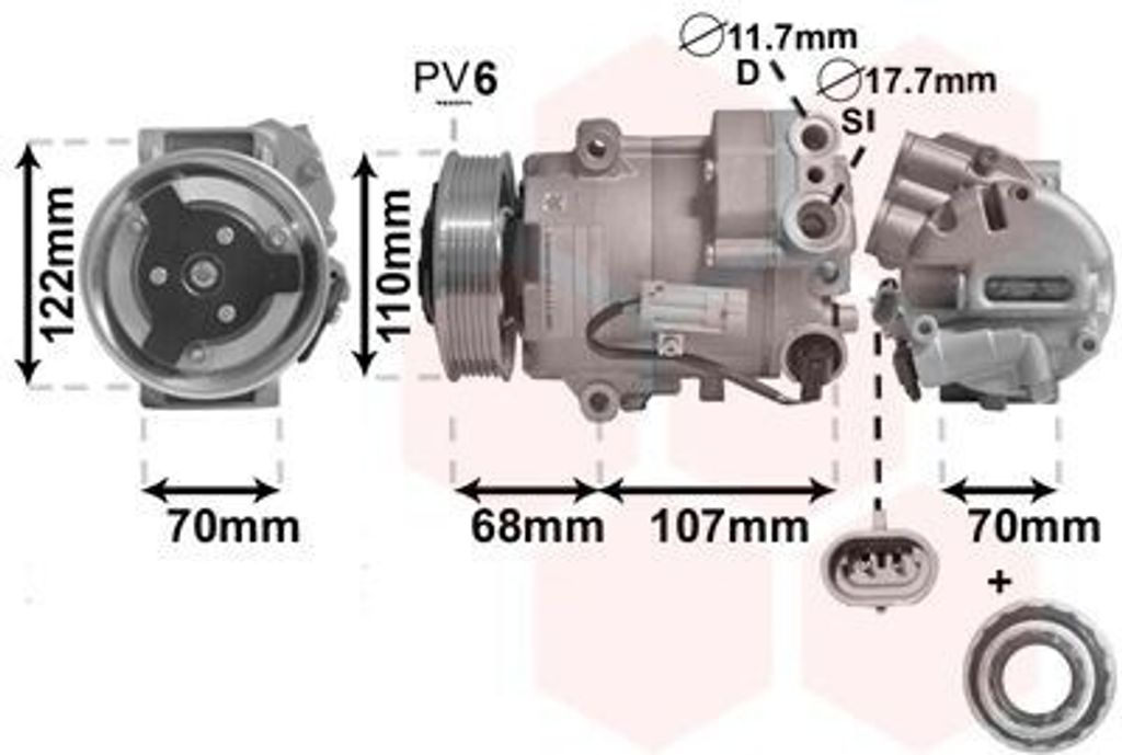 VAN WEZEL 3700K594 - OE 13271266 Klimakompressor für Astra J, Meriva B (S10)
